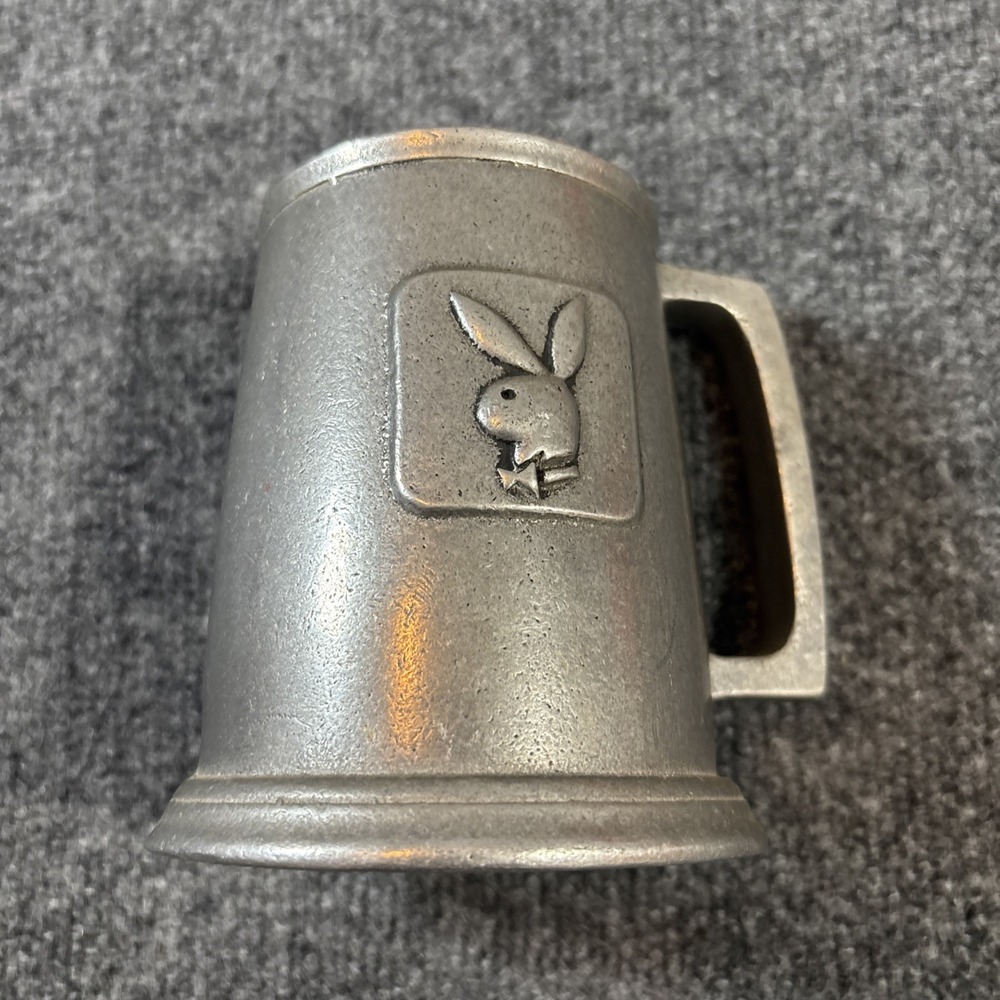 Vintage 1970 playBoy bunny club logo metal beer stein